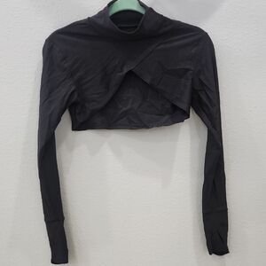 Coolibar Black Cropped Long-Sleeve Layered Coverup